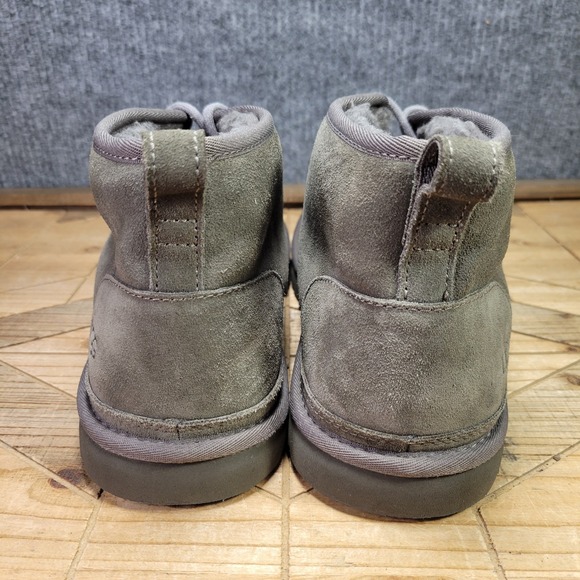 UGG Neumel Men's 14 Chukka Boot Charcoal Gray Suede US Faux Fur Warm Shoes 3236 - Picture 7 of 13